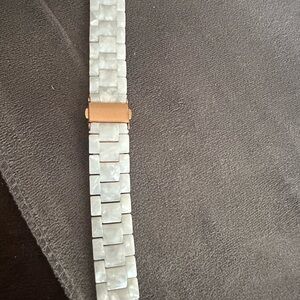 Elegant White and Gold Watch Band